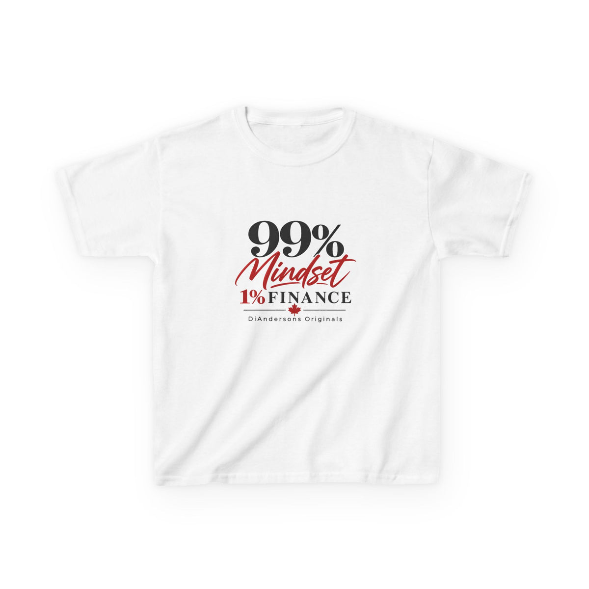 Kids Tee — “99% Mindset 1% Finance” Motivational Graphic T‑Shirt