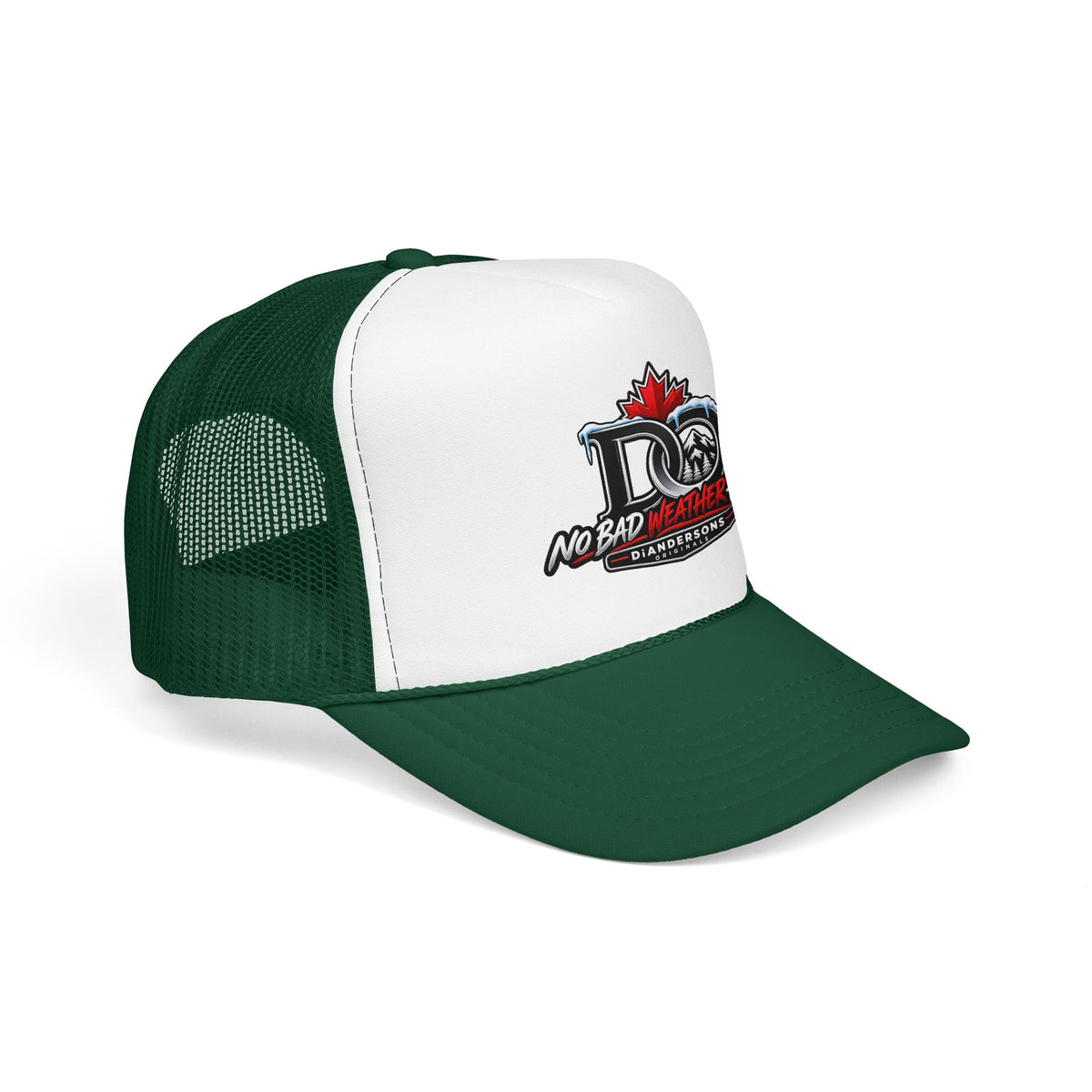 Trucker Hat — "No Bad Weather Here" Canadian DAD Crest