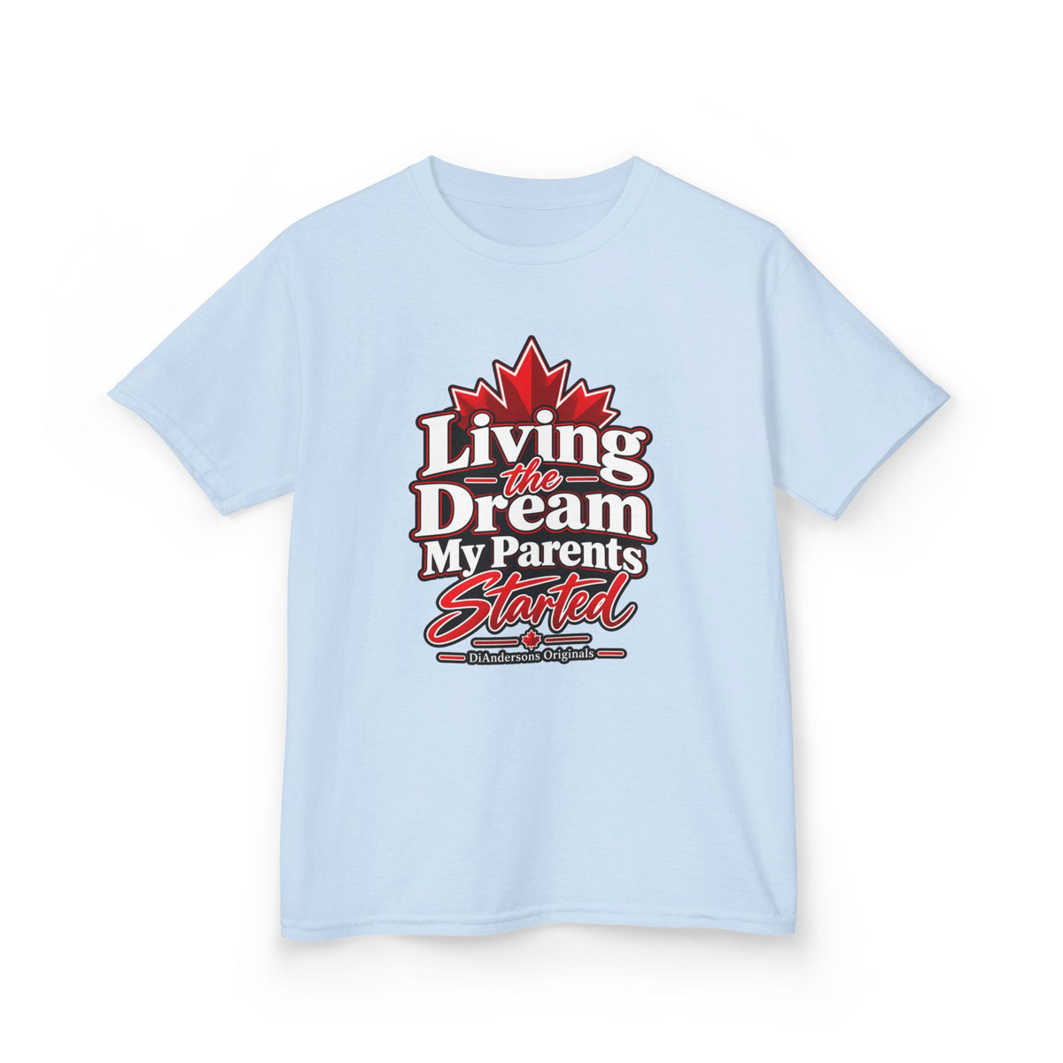 Kids Tee — "Living the Dream My Parents Started" Canadian Maple Graphic