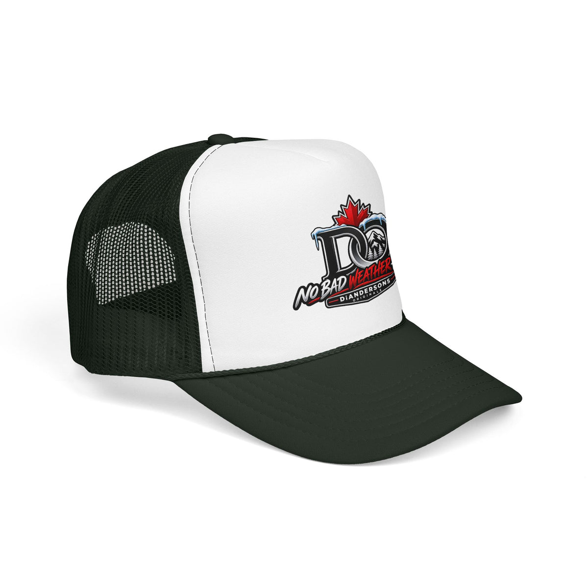 Trucker Hat — "No Bad Weather Here" Canadian DAD Crest