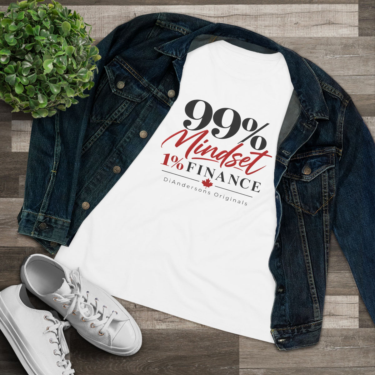 99% Mindset 1% Finance Women's Cotton Tee — Motivational Entrepreneur Shirt
