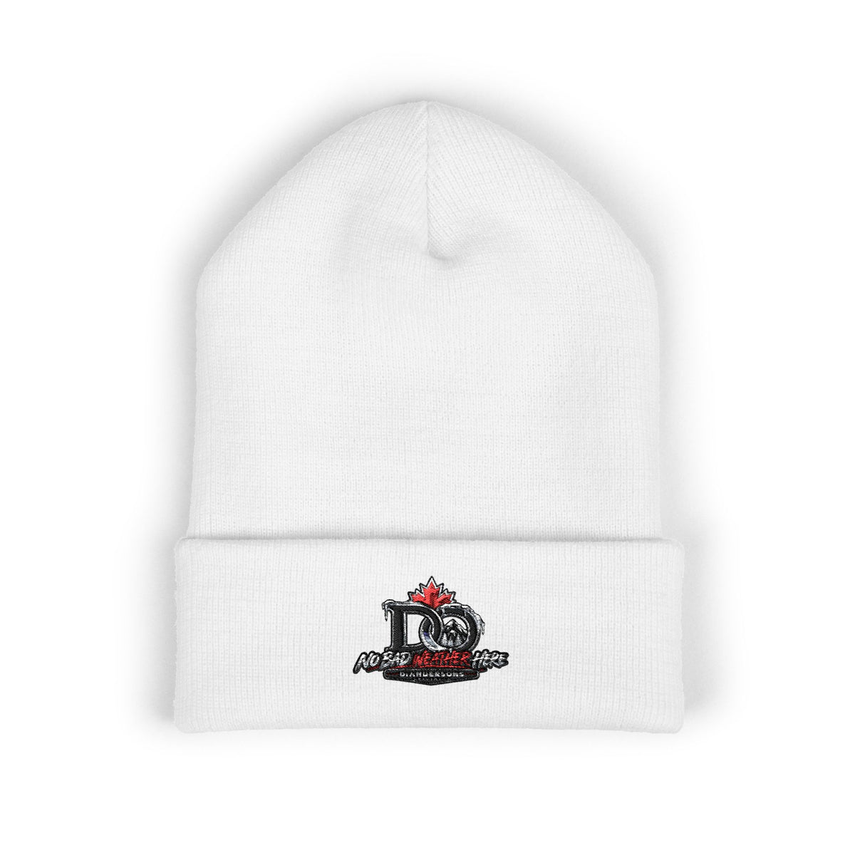 Embroidered Crown & Letter Cuffed Beanie — Classic Knit Winter Hat