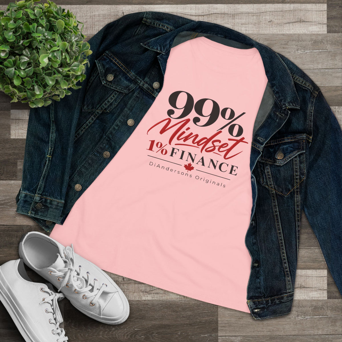 99% Mindset 1% Finance Women's Cotton Tee — Motivational Entrepreneur Shirt