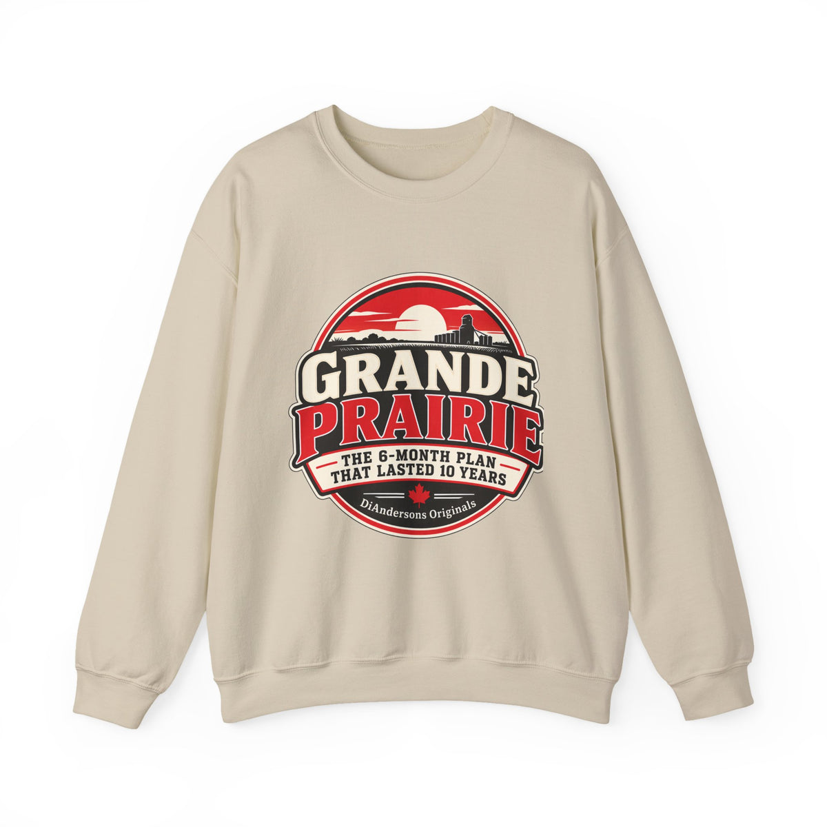 Grande Prairie Retro Logo Sweatshirt – “The 6-Month Plan That Lasted 10 Years”