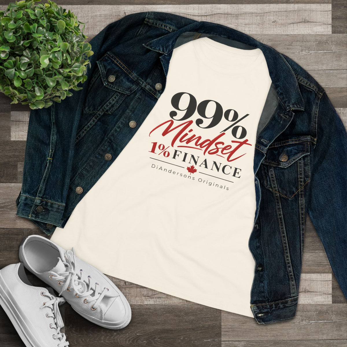 99% Mindset 1% Finance Women's Cotton Tee — Motivational Entrepreneur Shirt