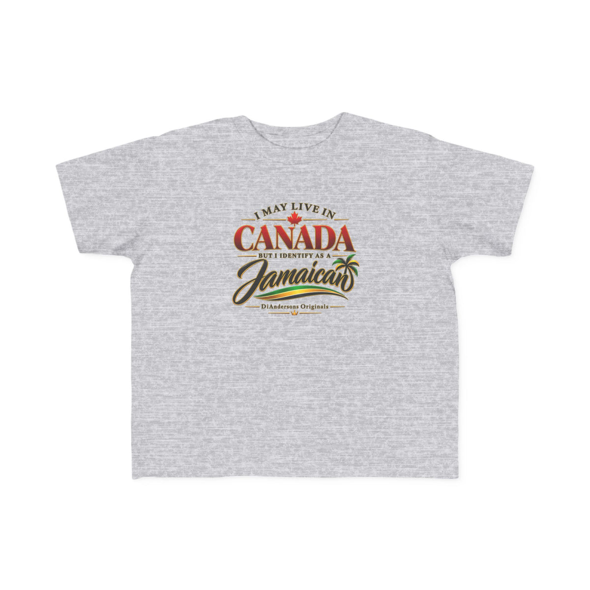 Toddler Tee - "I May Live in Canada But I Identify as a Jamaican" Cute Kids Travel Pride Shirt