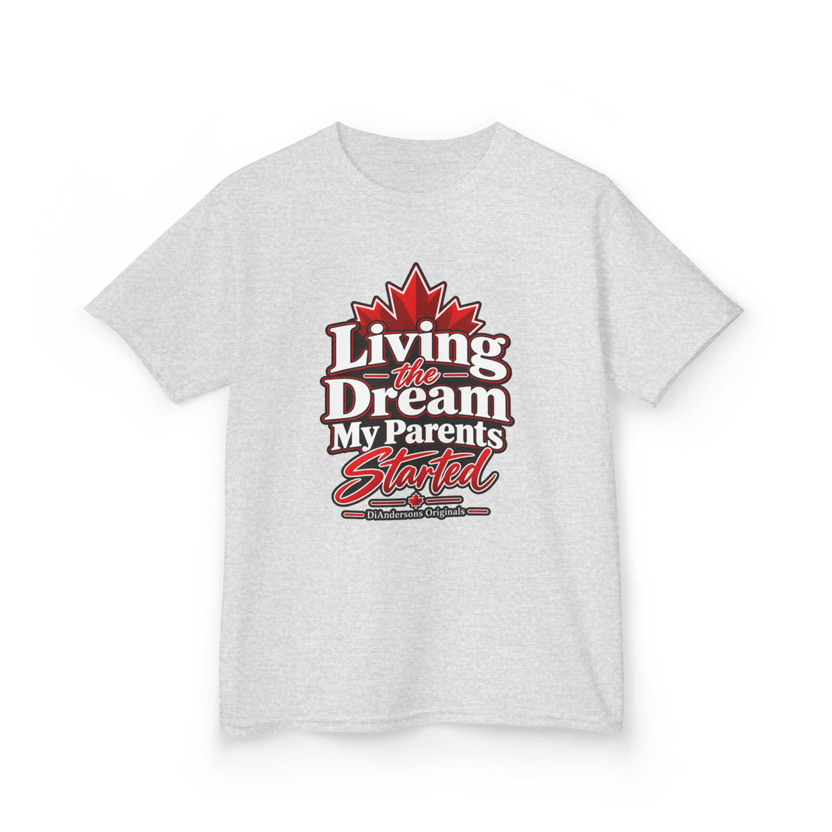 Kids Tee — "Living the Dream My Parents Started" Canadian Maple Graphic