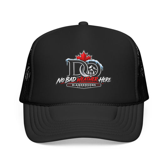 Trucker Hat — "No Bad Weather Here" Canadian DAD Crest