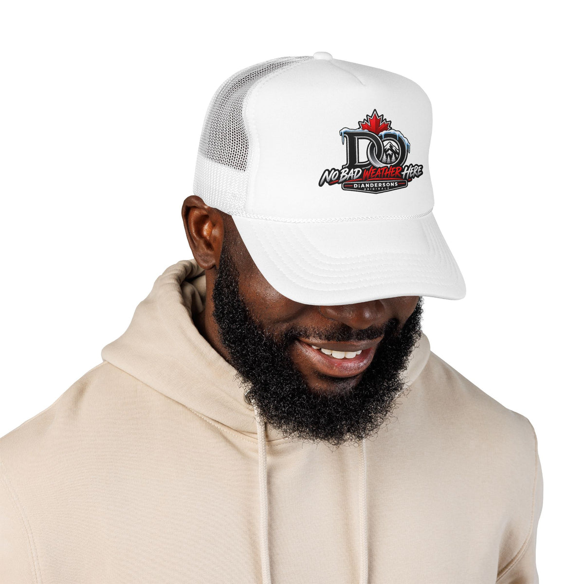 Trucker Hat — "No Bad Weather Here" Canadian DAD Crest