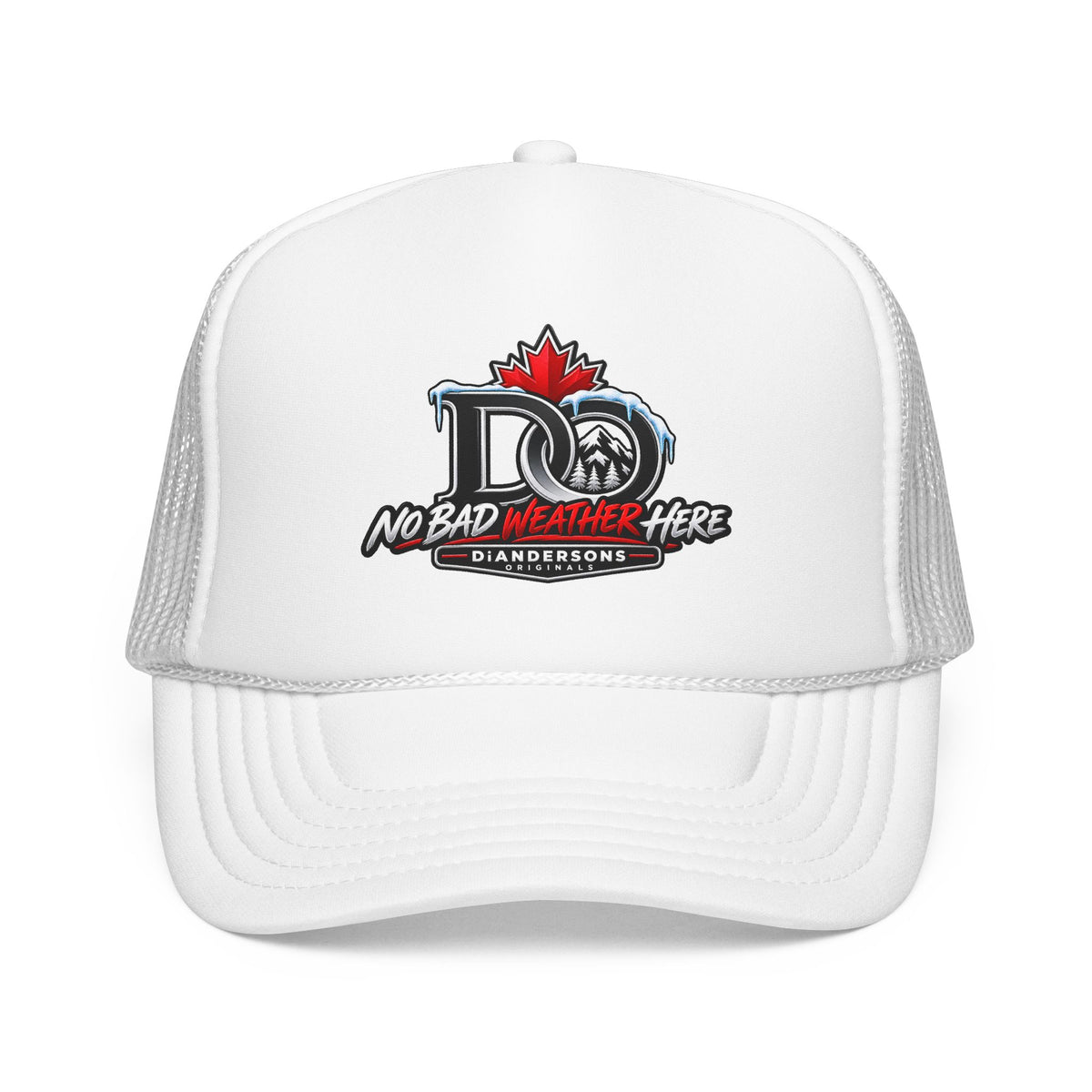 Trucker Hat — "No Bad Weather Here" Canadian DAD Crest