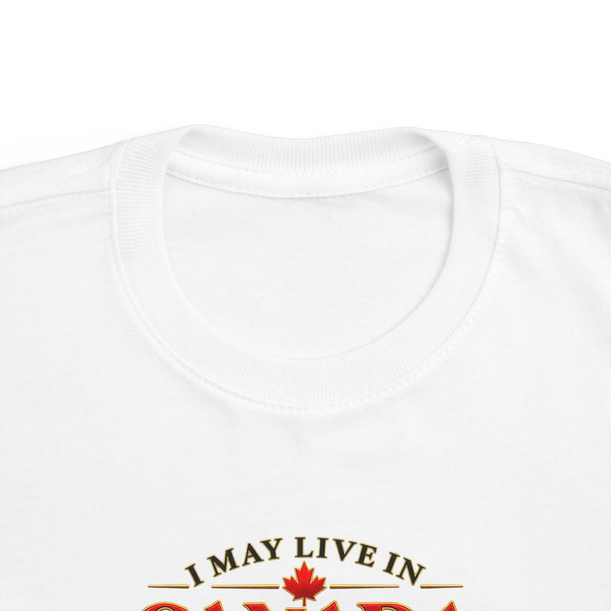 Toddler Tee - "I May Live in Canada But I Identify as a Jamaican" Cute Kids Travel Pride Shirt