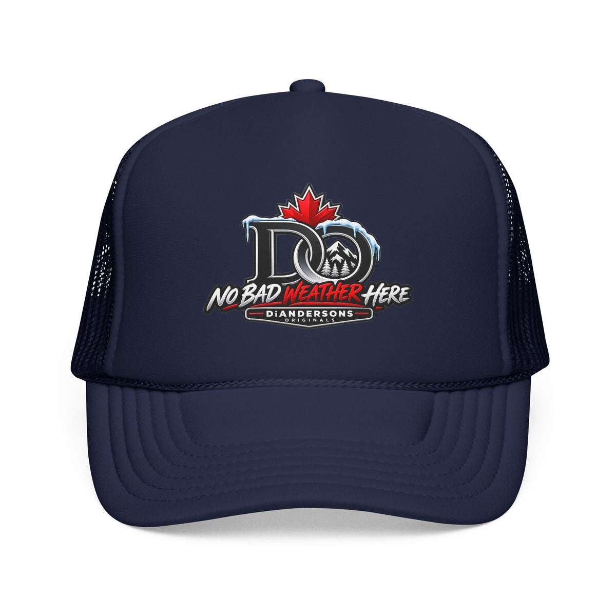 Trucker Hat — "No Bad Weather Here" Canadian DAD Crest