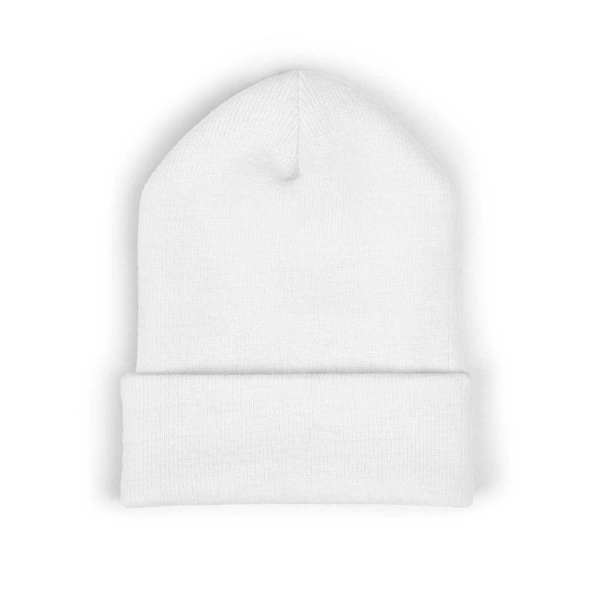 Embroidered Crown & Letter Cuffed Beanie — Classic Knit Winter Hat